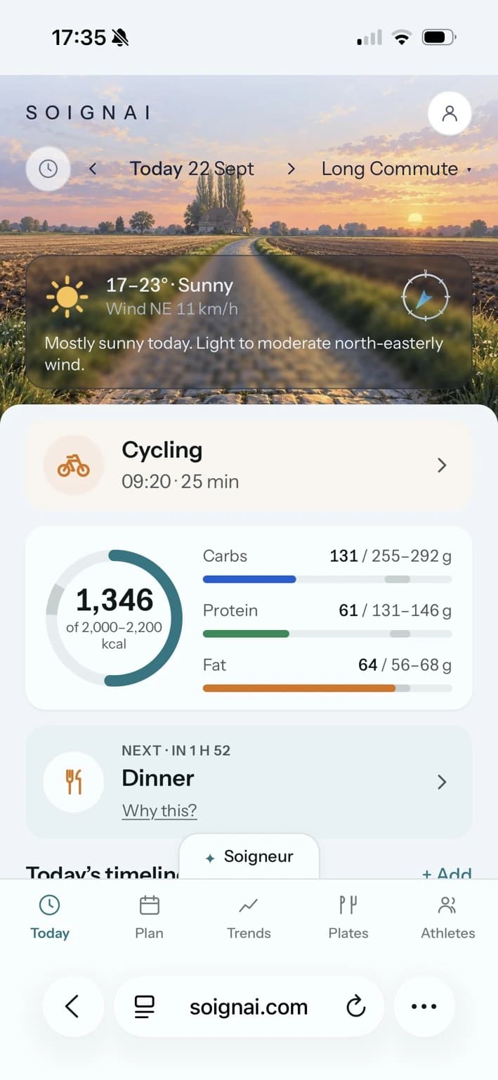 Daily logging screen in SoignAI